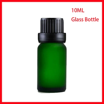10 ML Zelena Mat Staklene Boce Bočica Eteričnog ulja S Crnom Navojnim Poklopcem Ženski Osobni Njegu Kože Prazan kozmetički kontejner