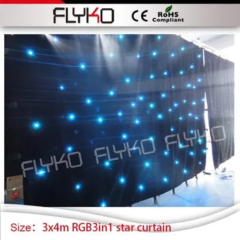 10ft by 14ft weddings decoration star stage background full color led star lighting curtain dj
