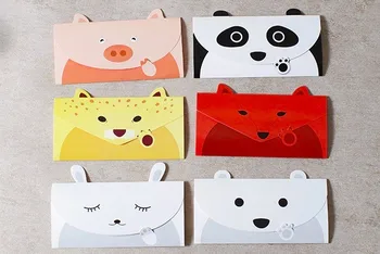 16*8 cm Slatka Ljubimci Čestitka za rođendan Panda Gift Card Čestitka Koverti Set od 6pcs 108 kom Besplatna dostava
