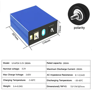 16pcs Colaier 3.2 V 280Ah lifepo4 baterija 12V 48V 280AH Punjive battery pack for Electric car RV Solar Energy storage
