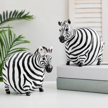 2 Kom Zebra Smole Figurice Životinja Ukras Model Životinja Stol Dekor Dekoracija Kuće Pribor Moderno Uređenje Sobe