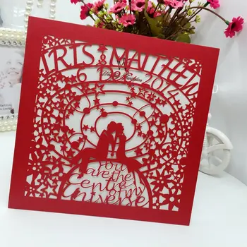 200pcs Laser Cut Hollow Groom&Bride Invitations Card For Wedding Party Besplatne Ulaznice s Конвертом i Pečat