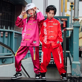 2020 Dječje Dance Odjeću u stilu Hip-Hop Za Dječake I Djevojčice U Kineskom Stilu hip-hop Slobodan Crvene Odjeće Jazz Ulične Plesne Kostime DQS6136