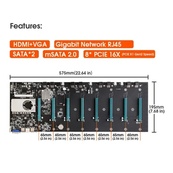 2021 Nova Matična ploča BTC-S37 DDR3 Mining i Machine s kabelom Podržava 8 Utora za grafičke kartice