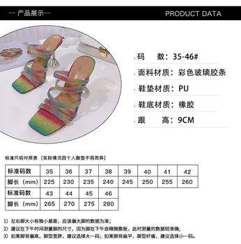 2021 Novi Dizajn Prozirne Papuče Od PVC-a, Ženske Prozirne papuče na visoku petu, ljetne Večernje ženske prozirne cipele s kristalima, velike dimenzije 45 46