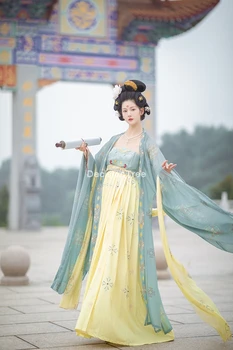 2022 kineska tradicionalna odjeća hanfu festival ulične odijevanje haljina s cvjetnim ispis elegantan narodni plesni kostim nevjerojatan haljina princeze