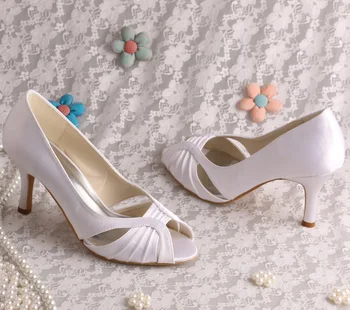 (22 Boje)Novi Dolazak Vanjski Čarapa Nevjesta Cipele za Vjenčanje 3 Cm Štikle Atlas