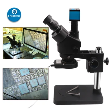 3.5 X-90X Simul-Focal Zoom Тринокулярный Stereo Video Mikroskop s 14/16/21/38MP HDMI Kamera Led Svjetlo za Lemljenje pcb Telefona