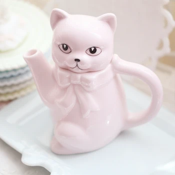 3D Kreativni Keramičke Pink mačka lonac za kavu i kuhalo za vodu home dekor obrt ukras sobe porculan figurica životinja grijala svadbene darove