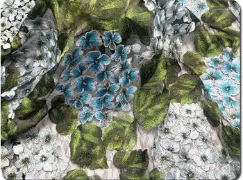 5 metara 2017 Novi high-end pomiješan boje s 3d cvjetni vez Čipke tkanine za večernje haljine čipke tkiva