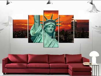 5 piecesl Slikarstvo Kućni Dekorativna umjetnost Slika na Platnu Ispis Bez Okvira poklon zidni umjetnost veliki kip HD slobode SAD