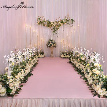 50/100 cm običaj vjenčanja cvijeće zidni aranžman isporuke svile peonies umjetni cvijet broj dekor za vjenčanje željezna vrata sa lukom pozadina