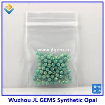 (50 kom./lot ) 5 mm OP03 svijetlo zelena Sintetički Opal Perle Loptu Kamen sa 1.0 mm puni просверленное otvor za ogrlice/narukvice