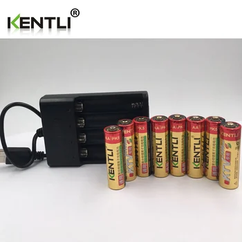 8pcs KENTLI 1.5 V AA PK5 2800mWh punjive litij litij-ionske baterije batterie+ 4 utora brzi punjač AA