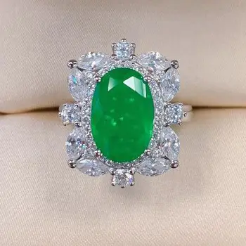 925 sterling srebra prsten AAAAA+ CZ Zeleni Smaragd Параиба Рубиновое prsten Luksuzni kubni cirkonij vjenčanje college jewerlry za žene