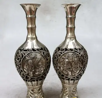 Antički Stari 18C Srebrna vaza,par izrezanih boca,ručni obrt najbolja kolekcija i nakit,besplatna dostava