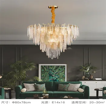 Art Deco LED Postmodern Glass Iron Chandelier Lighting Lustre Suspension Luminaire Lampen Za Ručavanje