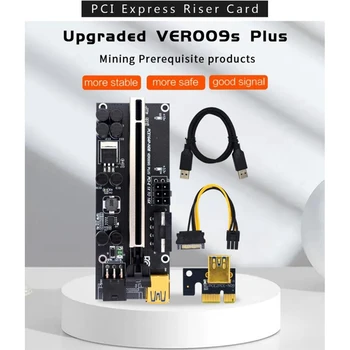 Ažurirano VER009S Plus PCI-E PCIE Riser Card Ver 009S USB 3.0 i SATA 15Pin do 6Pin Adapter za Майнинга BTC Miner