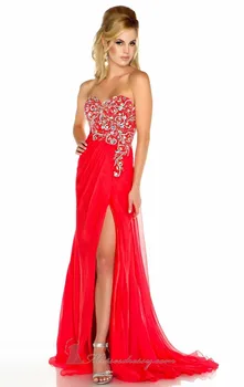 Besplatna dostava 2013 duge elegantne haljine plus size renesanse haljina Crvene Kuglice Šifon Duge Žene Formalno шифоновое Djeveruša haljina