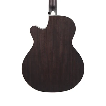 Bullfighter D-4019 black Spruce Wood cutaway 40 inch Affordable OEM Acoustic Guitar Solid Top