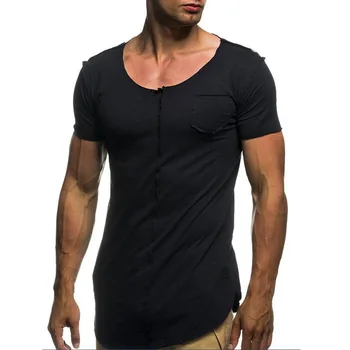 C1203-Ljetne nove muške majice jednobojnu tanak trend i casual moda s kratkim rukavima