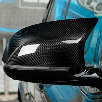 Car Carbon Fiber Side Mirror Cover Caps Overlay For-BMW F85 X5M F86 X6M-2018