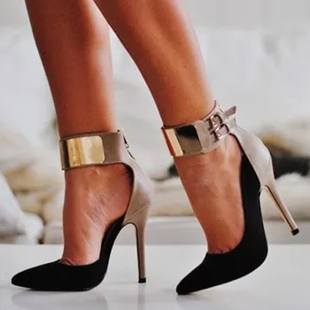 Cipele ШОФУ.Moderan malčice ženske cipele u dvije boje linija od kožna tkiva, cipele na visoku petu 11 cm, cipele, čamaca s oštrim vrhom.