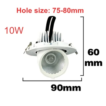 Dimmable LED downlight 10W 15W 25W adjustable 360 led light warm white natural white cold white Trunk downlight AC85-260V