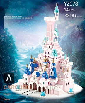 Disney Bajke Priče micro diamond block Disneyland pink princess castle assembly model brick toy nanobrick collection for girls