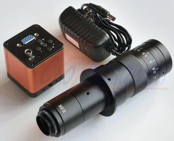 FYSCOPE 2.0 MP HD Digitalne Industrije Mikroskop Skup Skladište Povećalo VGA TV Video Izlaz 180X C-MOUNT Objektiv PCB Laboratorij