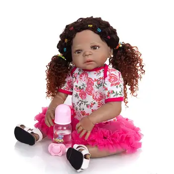 KEIUMI 23 Inča Full Silikon Reborn Baby Doll Kompletan Paket Dobar Rose Ružičastoj Haljini Novorođenče Za Djecu Poklon Za Rođendan Djevojčice