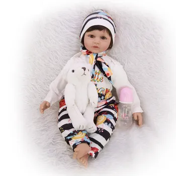 KEIUMI 24 Inch Reborn baby Dolls 60 cm Silicone Soft Realno Princess Girl Baby Doll bebes reborn kid Xmas poklon