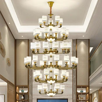 Kineski stil veliki luster, zračni luster duplex, zgrada, vila i hotel svjetiljke i lampe za dnevni boravak