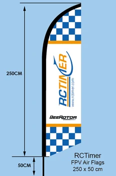 Logo RCTIMER 250x50cm FPV Racing Zastava Стекловолоконные Tanke Šipke Posebno Dizajniran Plava RCT-Flag-2
