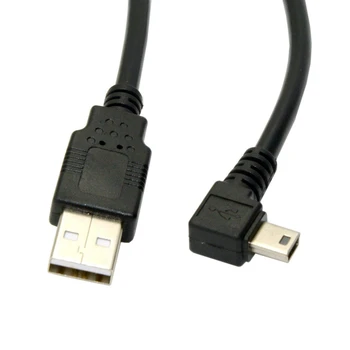 Maloprodaja 1.8 m Mini USB B Tipa 5pin Muške 90 Stupnjeva Lijevi Kut za USB 2.0 Muški Kabel za prijenos Podataka-Crna Boja