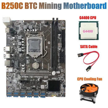 Matična ploča B250C Mining s Hlađenja ventilator+G4400 CPU+SATA Kabel 12 PCIE na USB3.0 GPU Utor LGA1151 Podrška DDR4 DIMM RAM