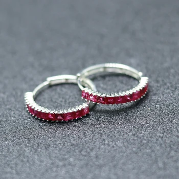 MH Nakit Ženske plemenite naušnice fin nakit Prirodni rubin je Dragi Kamen naušnice 925 Sterling Srebra Vjenčanje svadbeni poklon