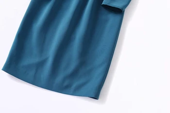 MIUXIMAO 2021 Novi Pad Ženska odjeća s Okruglog izreza Perle Dugi Rukav Tanak Struk Haljina Elegantna Mode Uredski Stil