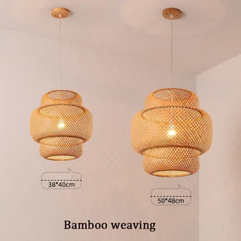 Moderna zaštita okoliša bamboo obrtnički u koju su utkane luster restoran potkrovlje bambus svjetlo ukrasna LED luster