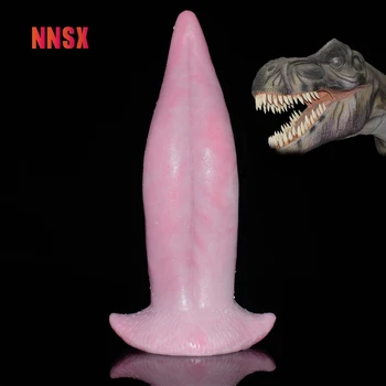 NNSX 2021 NOVI Dragon Jezik Silikonska Analni Čep Dildo Životinja Penis Soft Dojenče Masturbacija je Seks Igračke Za Žene Shop Proizvode