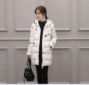 Nove crne i bijele ženske zimske jakne ženske kaput 90% pamuk super topla odjeća vodootporan ветрозащитные slobodan duge parkovi