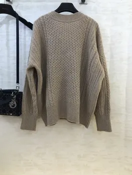 Nove dame 2021 moda dugi rukav seksi svakodnevni jednobojnu v-neck, kašmir pletene džemper 1211