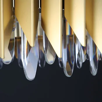 Novi Dizajn Zlatni Prsten Led Lusteri Kristalnim Lusterima Lampa Moderni Dnevni boravak Crystal Zlatna svjetla