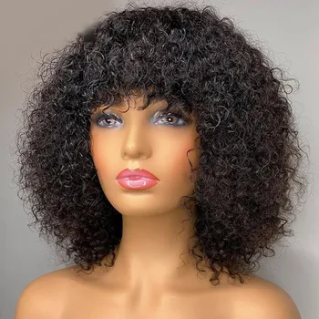 Ombre Brown Kinky Curly 13x4 Lace Frontal Human Hair Periku S Punim Šiške 180 Gustoća Remy Peruanski Kratke Perike od Ljudske Kose