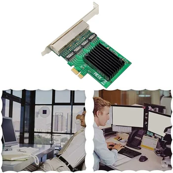PCIE Mrežna Kartica PCI-E X1 4-Port Gigabit Ethernet Server Mrežna Kartica, Adapter za Ljubav Fast Sea Spider ROS Soft Router
