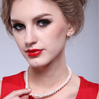 PEISENI prirodni slatkovodni biseri ogrlice lanci i ogrlice 925 sterling Silver Nakit 45 cm duljina Za Žene Darove za djevojčice