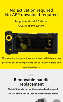 PG9167 Gamepad Bluetooth Bežične navigacijsku tipku Okidač Pubg Растягивающийся Gaming Kontroler Kontroler za Android i IOS Pubg Mobile