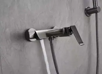 Pištolj siva prikladniji mesinga miješalica za tuš kupaonica skup s ležajem na bar dvije funkcije dizalice s izlazom vode ručni set nasadnih ključeva za tuširanje