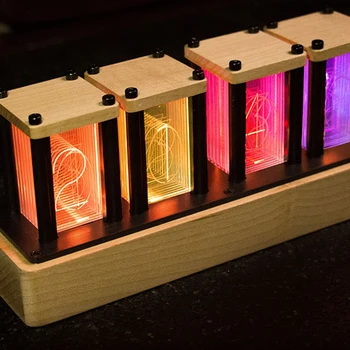 Prikupljene Pseudo Osvijetljena Cijev Clock Nixie RGB Kit LED DESKTOP Creative Colour Digital Night Light Bar Atmosphere