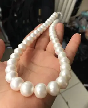 Prodaja промотирования AAA 11-12mm sea white pearl ogrlica 925silver